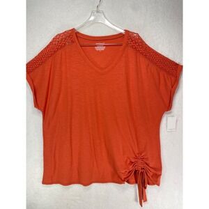 Westbound Woan 3X Short Sleeve T Shirt w/ Shoulder Accents Burnt Orange NWT